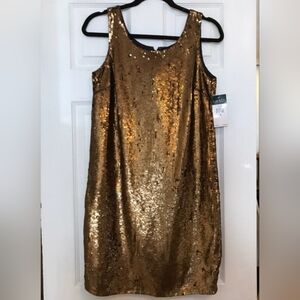 NWT Lauren Ralph Lauren Sequin Copper Women's Dress